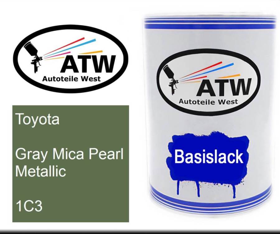 Toyota, Gray Mica Pearl Metallic, 1C3: 500ml Lackdose, von ATW Autoteile West.